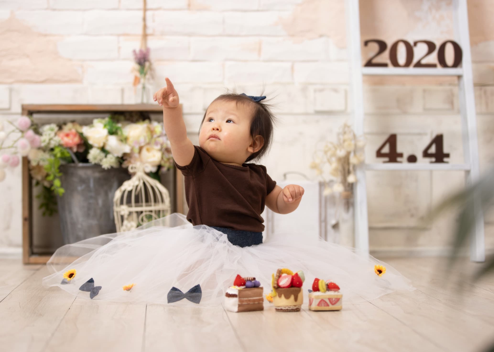 女の子の１歳誕生日画像